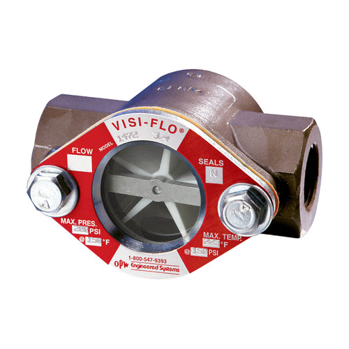 OPW VISI-FLO 1400 3/4 in. FNPT Carbon Steel Sight Flow Indicator w/ Fluorocarbon Seal - Propeller