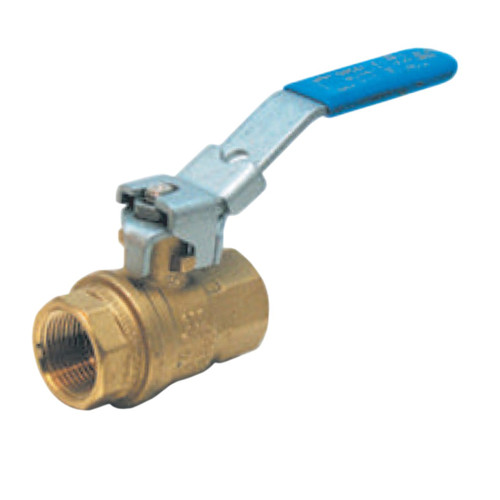 PCI 171N-34-NPT-LH 3/4 in. x 3/4 in. NPTF Full Port Low Pressure Brass Ball Valve - 600 PSI, Locking Handle
