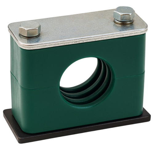 PCI A2-12.7-E 0.50 in. Diameter Standard Polypropylene Hydraulic Pipe Clamp - Elongated Weld Plate, Cover Plate, Bolts
