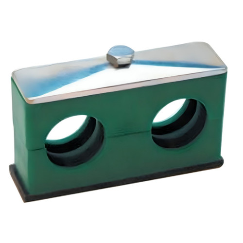 PCI AT5-33.7-A 1.33 in. Diameter Twin Polypropylene Hydraulic Pipe Clamp - Weld Plate, Cover Plate, Bolts