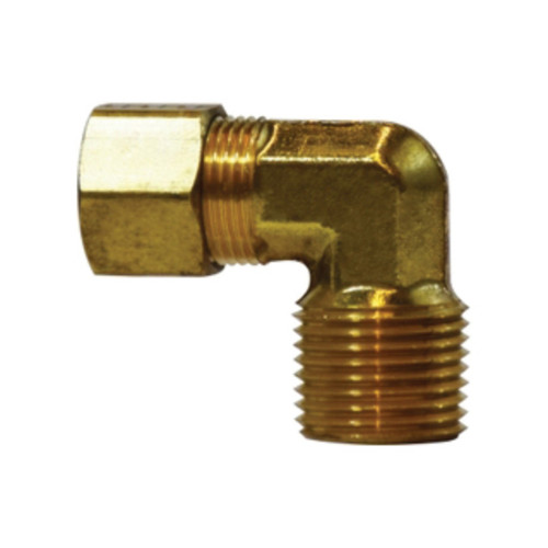 Midland Industries 18234 Brass 90° Compression Elbow, 3/8 in. Compression x 3/8 in. MPT