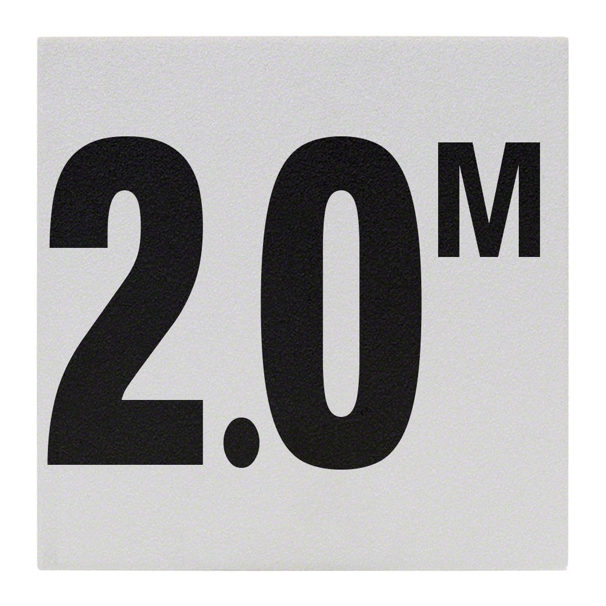 2.0 M Ceramic Skid Resistant Tile Depth Marker 6 Inch x 6 Inch with 4 Inch Lettering