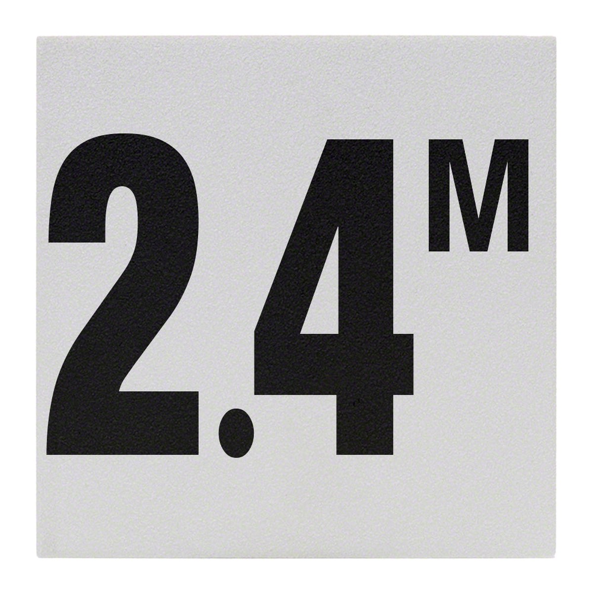 2.4 M Ceramic Skid Resistant Tile Depth Marker 6 Inch x 6 Inch with 4 Inch Lettering