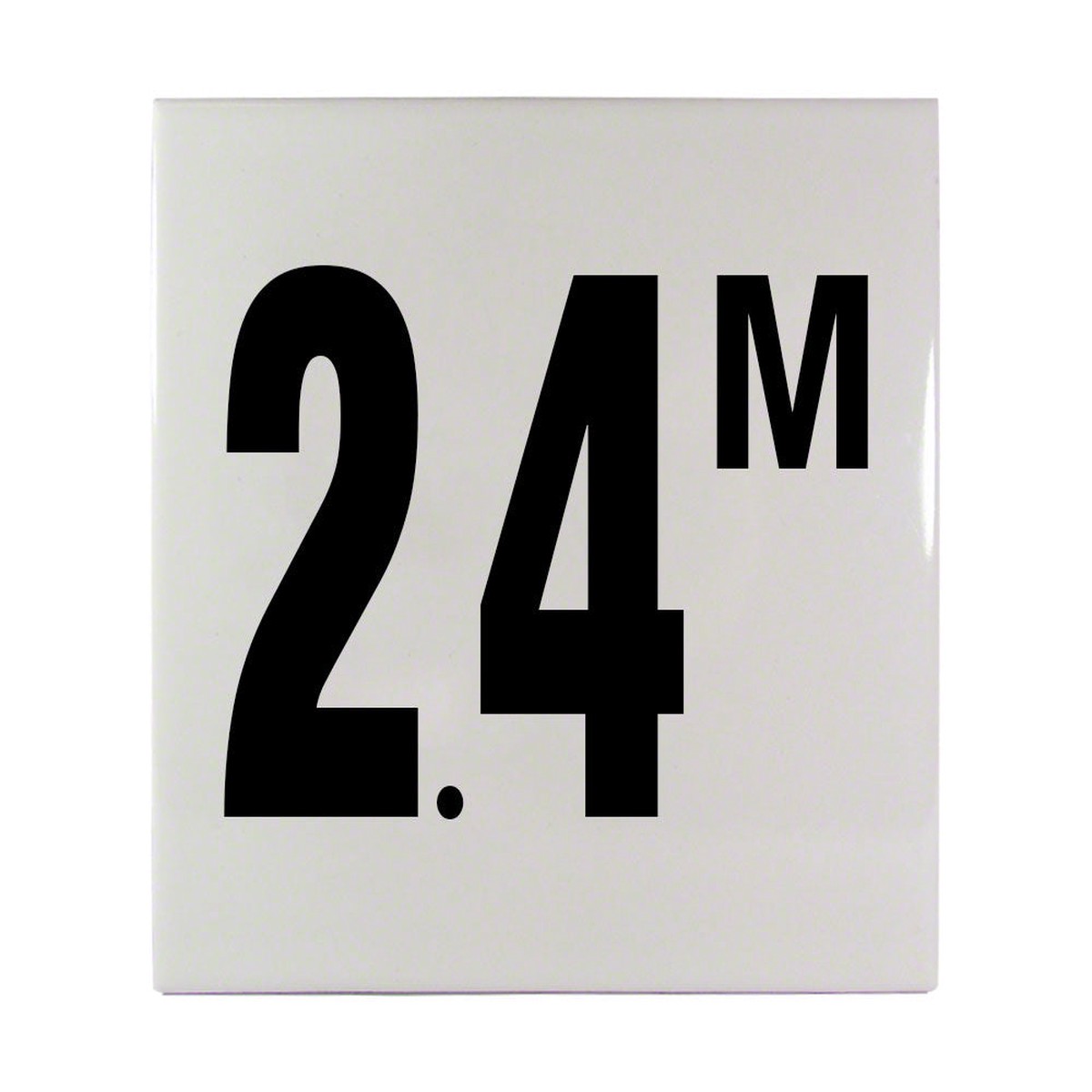 2.4 M Ceramic Smooth Tile Depth Marker 6 Inch x 6 Inch with 4 Inch Lettering