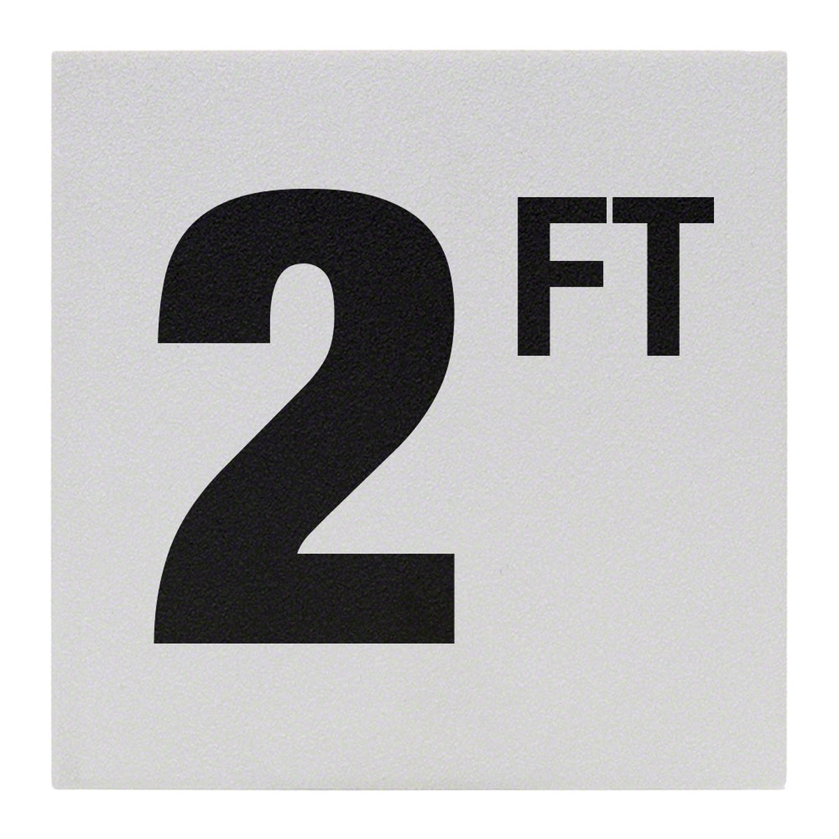 2 FT Ceramic Skid Resistant Tile Depth Marker 6 Inch x 6 Inch with 4 Inch Lettering