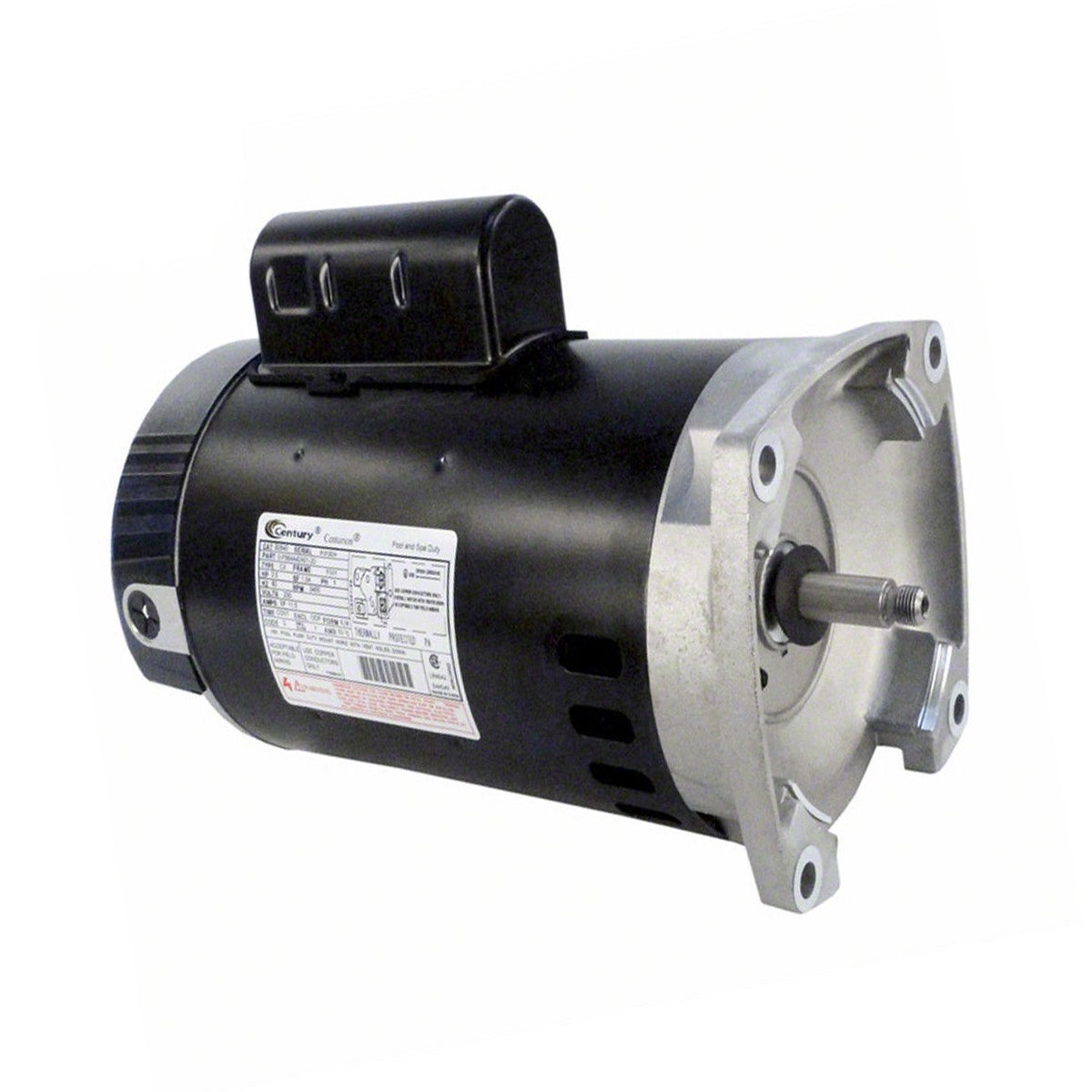 2 HP Pump Motor Square Flange - 2-Speed 1-Phase 230 Volts 60 Hz - Black