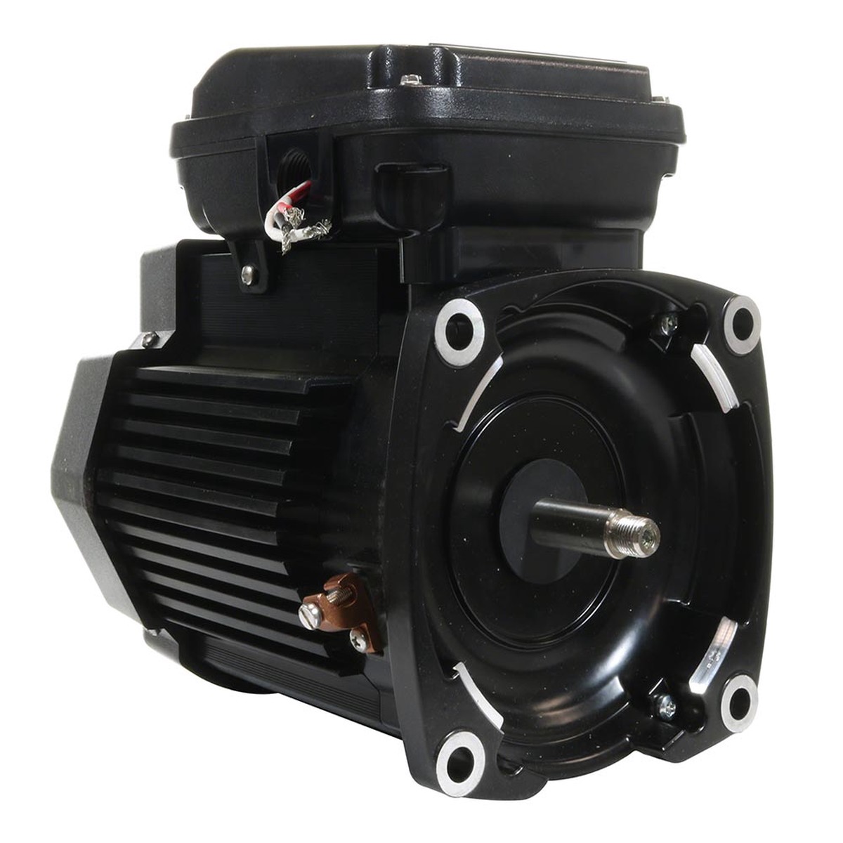 2 HP Pump Motor Square Flange - 3-Phase 208-230/460 Volts 60 Hz - TEFC - Black