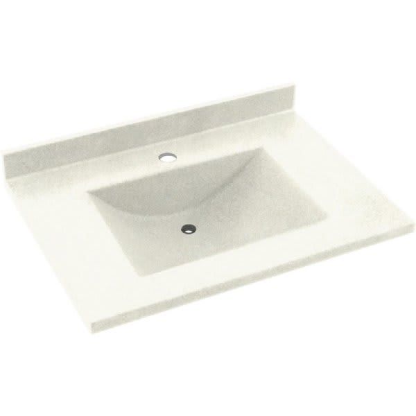 Swan Bisque Contour Solid Surface Single Bowl Vanity Top 22" X 25"