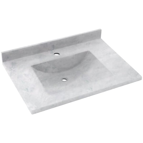 Swan Ice Contour Solid Surface Single Bowl Vanity Top 22" X 31"