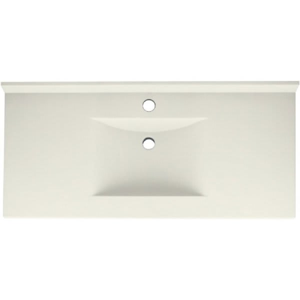 Swan Bisque Contour Solid Surface Single Bowl Vanity Top 22" X 43"