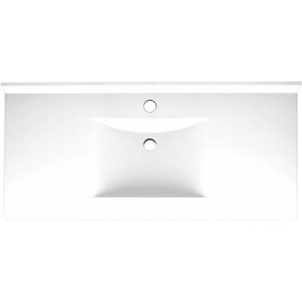 Swan White Contour Solid Surface Single Bowl Vanity Top 22" X 49"