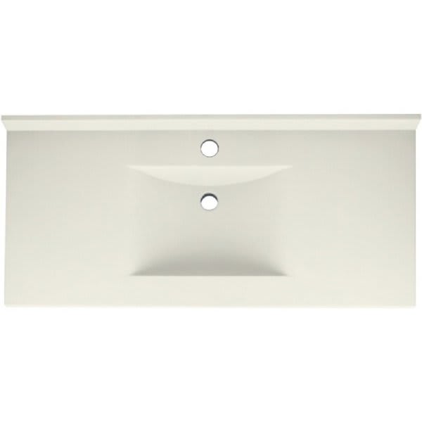 Swan Bisque Contour Solid Surface Single Bowl Vanity Top 22" X 49"