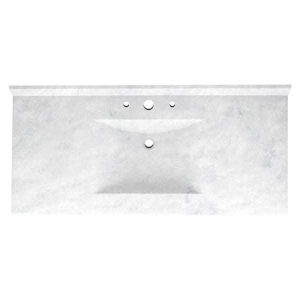 Swan Ice Contour Solid Surface Single Bowl Vanity Top 22" X 49"