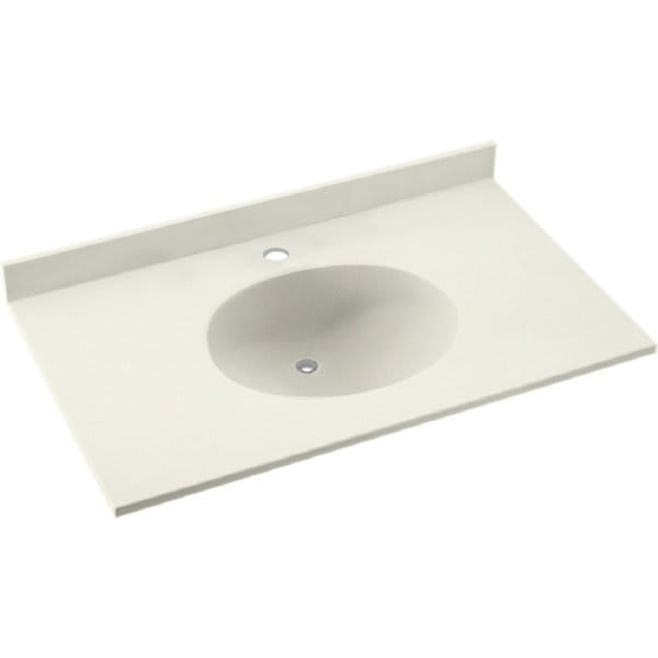 Swan Bisque Ellipse Solid Surface Single Bowl Vanity Top 22" X 25"
