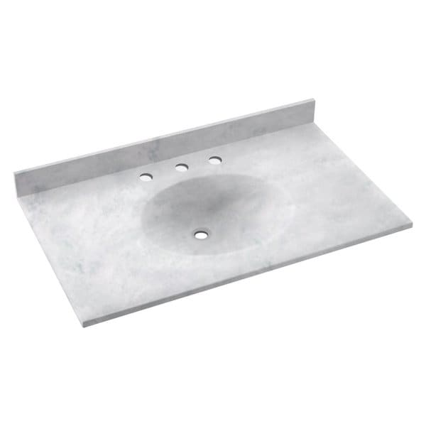 Swan Ice Ellipse Solid Surface Single Bowl Vanity Top 22" X 31"