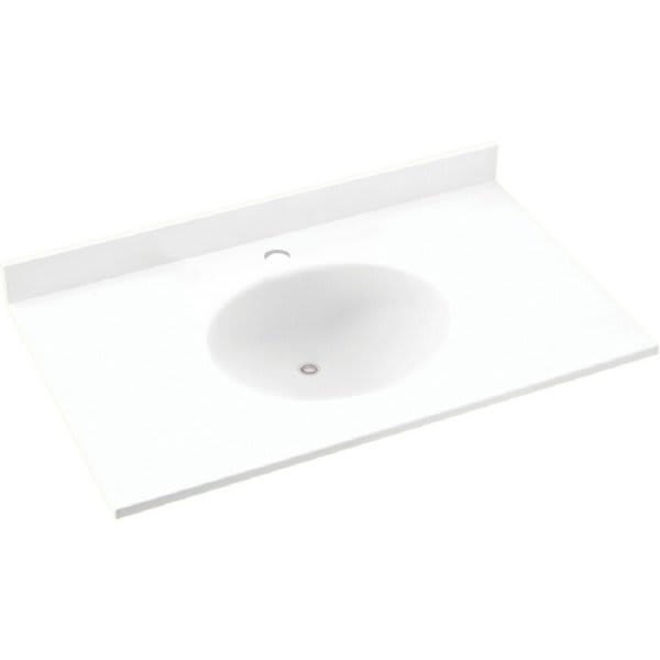 Swan Bisque Ellipse Solid Surface Single Bowl Vanity Top 22" X 43"
