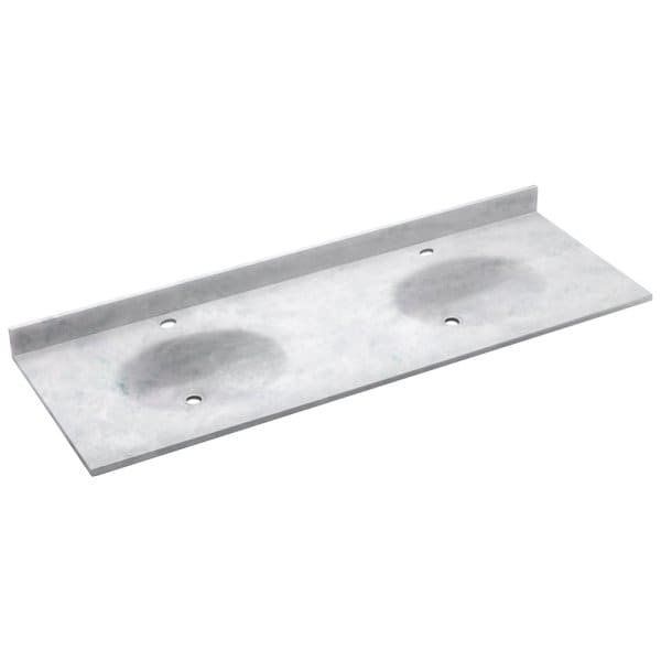 Swan Ice Ellipse Solid Surface Double Bowl Vanity Top 22" X 61"
