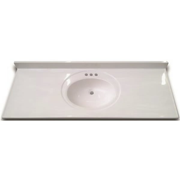 Seasons 43 In. X 22 In. Custom Vanity Top Recessed Center Bowl Sink In White Swirl