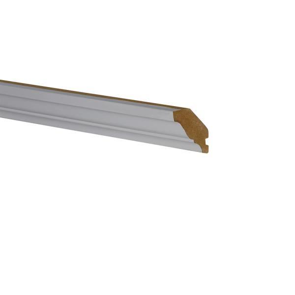 Newport 96 In. W X 1.5625 In. D X 1.5625 In. H Solid Wood Kitchen Cabinet Soffit Crown Molding In Pacific White
