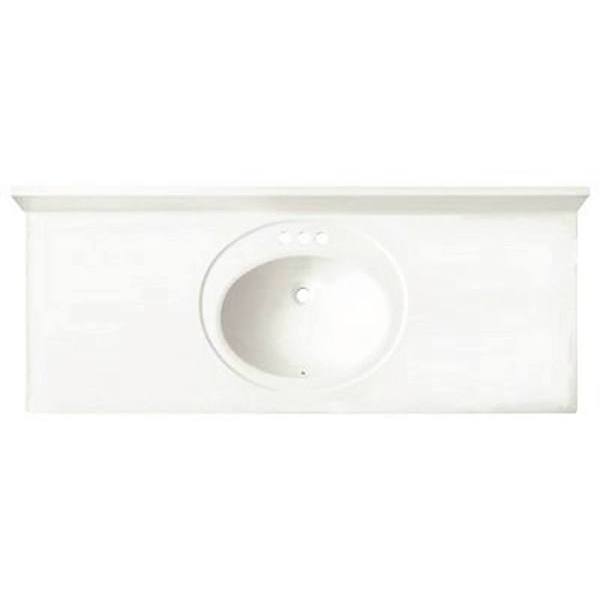 Seasons 61 In X 22 In Custom Vanity Top Recessed Single Bowl Sink In White Swirl