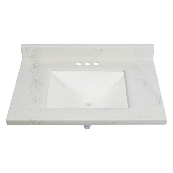 Modular Vanity Tops 25 X 22 Artic Stone Cultured Marble Vanity Top And Bowl