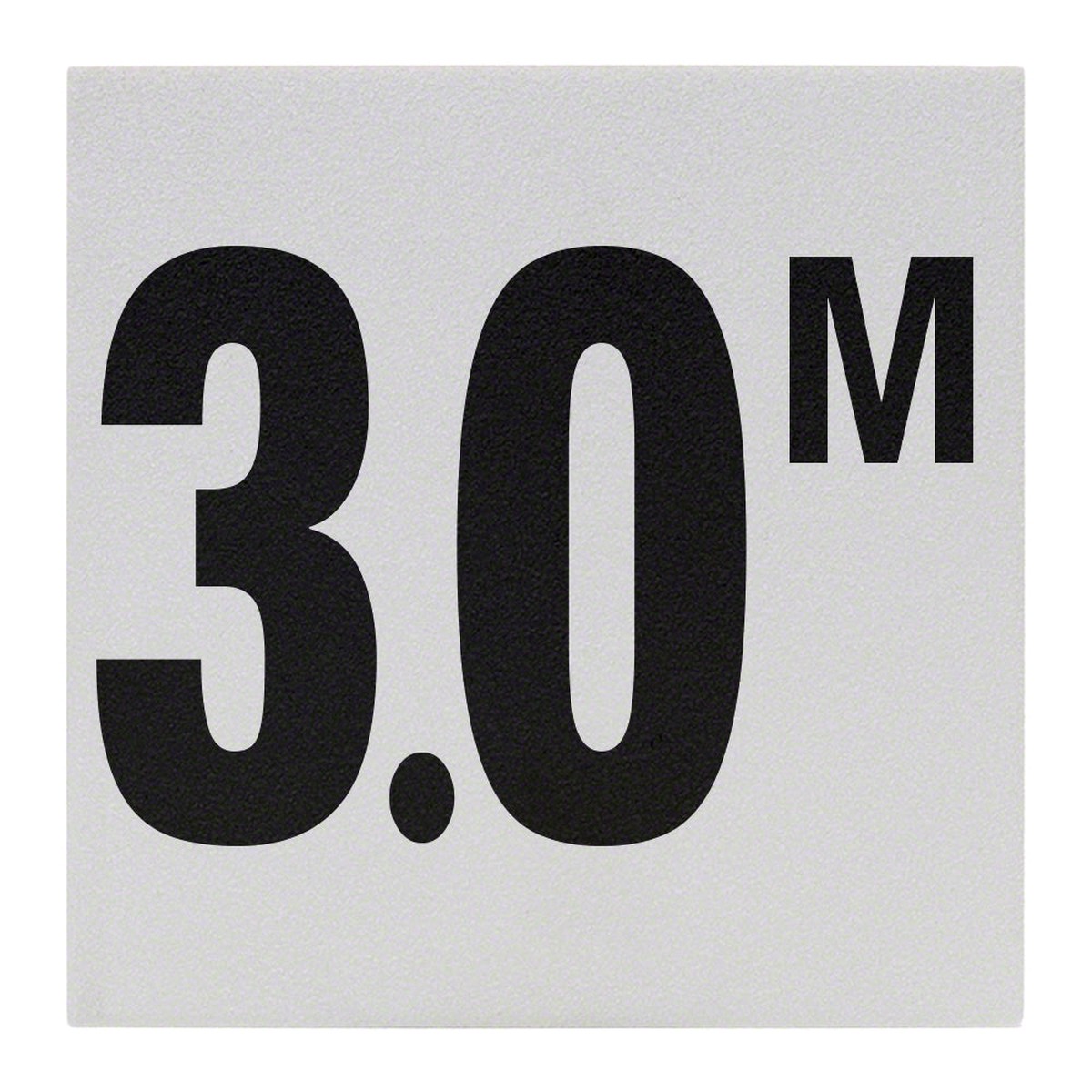 3.0 M Ceramic Skid Resistant Tile Depth Marker 6 Inch x 6 Inch with 4 Inch Lettering