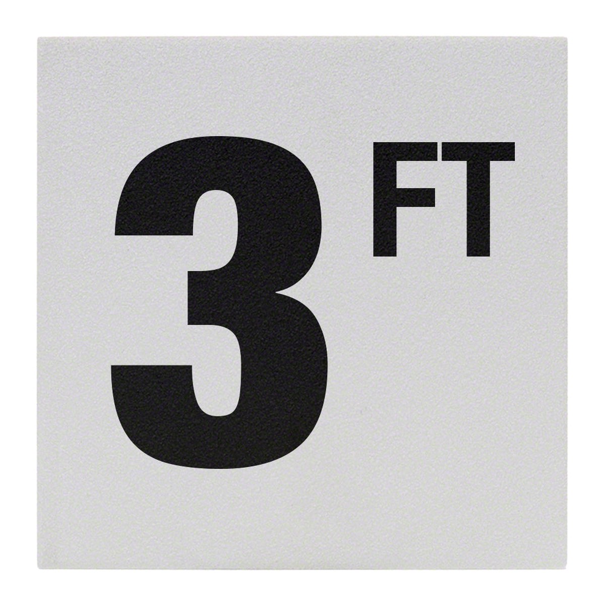 3 FT Ceramic Skid Resistant Tile Depth Marker 6 Inch x 6 Inch with 4 Inch Lettering