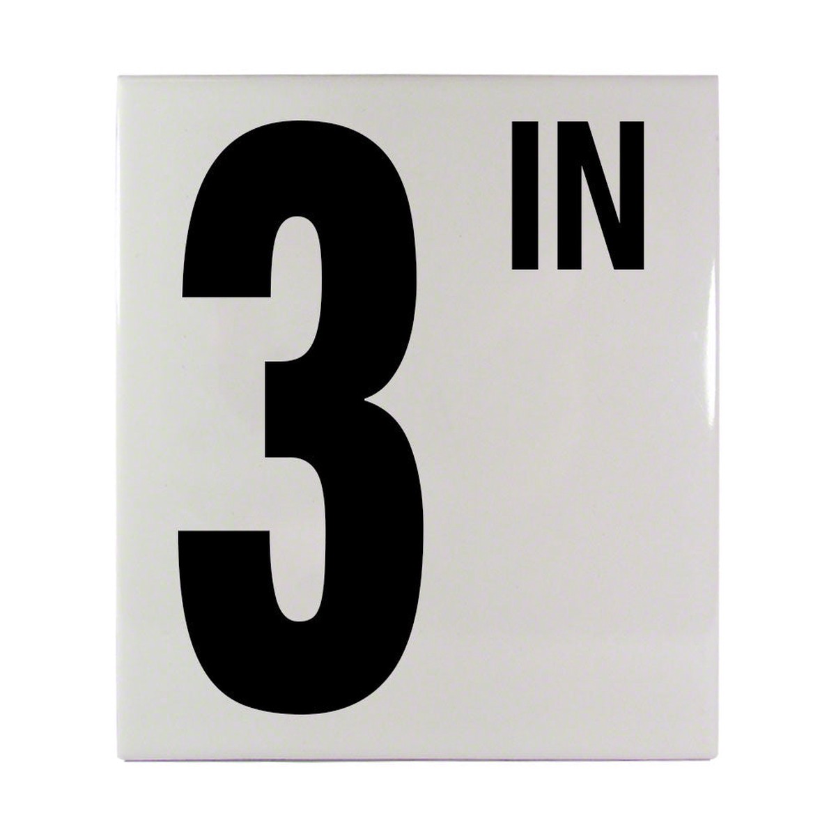 3 IN Ceramic Smooth Tile Depth Marker 6 Inch x 6 Inch with 5 Inch Lettering