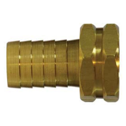 Midland Industries 30034 Brass Straight Hex Swivel Adapter, 3/4 in. Barb x 3/4 in. FGH