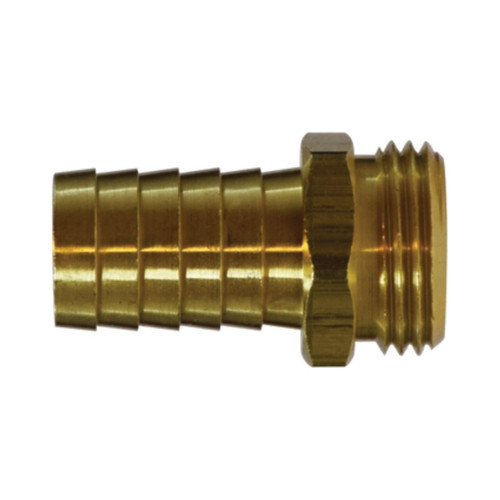 Midland Industries 30042 Brass Straight Hex Adapter, 3/4 in. Barb x 3/4 in. MGH
