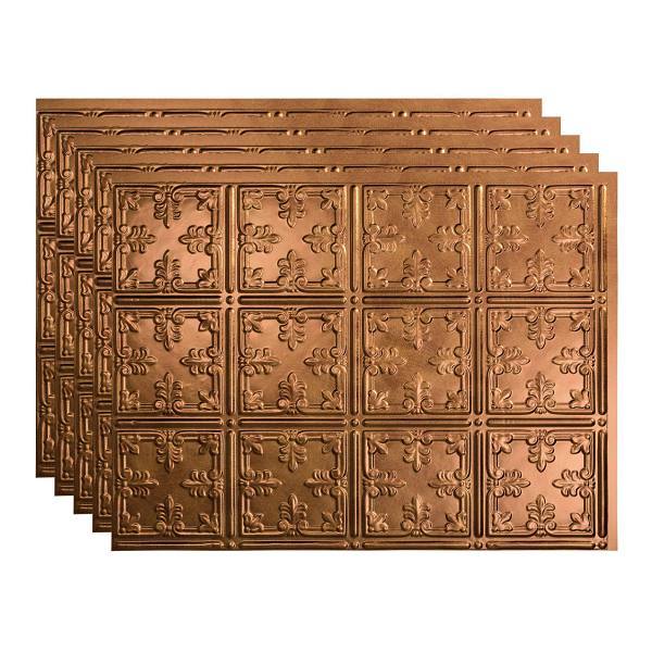 Fasade 18x24 Traditional #10 Backsplash Panel, Antique Bronze, Package Of 5