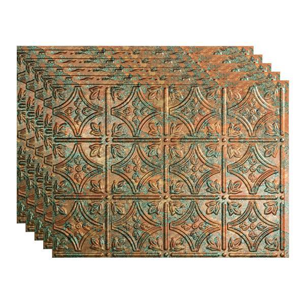 Fasade 18x24 Traditional #1 Backsplash Panel, Copper Fantasy, Package Of 5