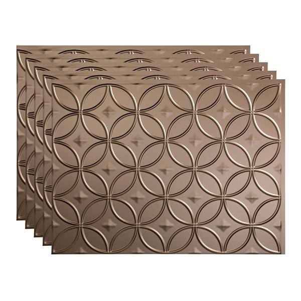 Fasade 18x24 Rings Backsplash Panel, Argent Bronze, Package Of 5