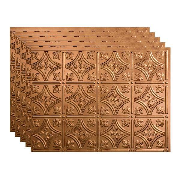 Fasade 18x24 Traditional #1 Backsplash Panel, Antique Bronze, Package Of 5