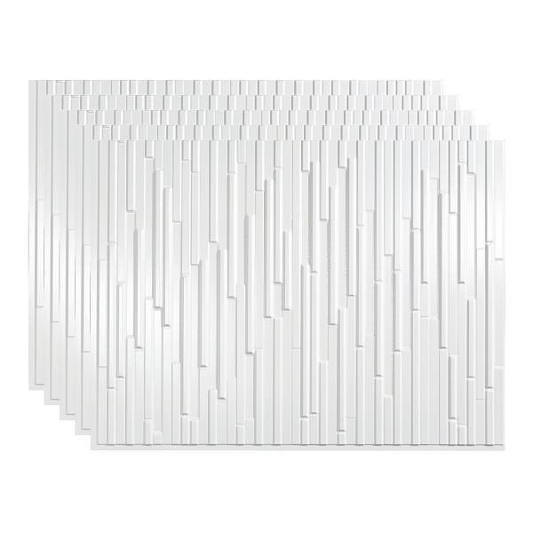 Fasade 18x24 Skyline Backsplash Panel, Gloss White, Package Of 5
