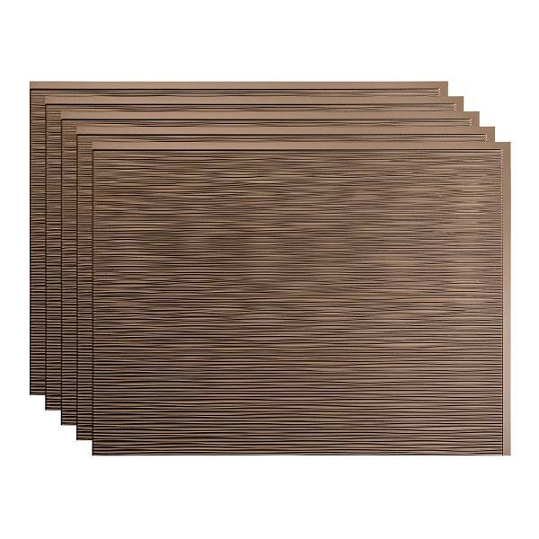Fasade 18x24 Ripple Backsplash Panel, Argent Bronze, Package Of 5