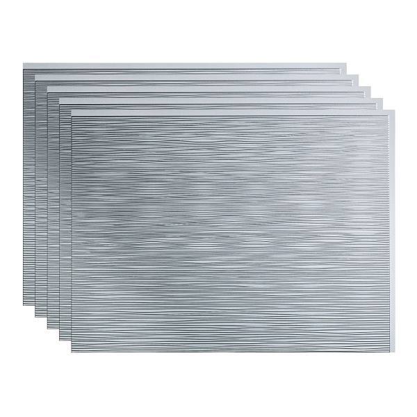 Fasade 18x24 Ripple Backsplash Panel, Argent Silver, Package Of 5