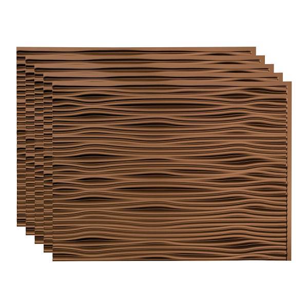 Fasade 18x24 Waves Backsplash Panel, Oil Rubbed Bronze, Package Of 5