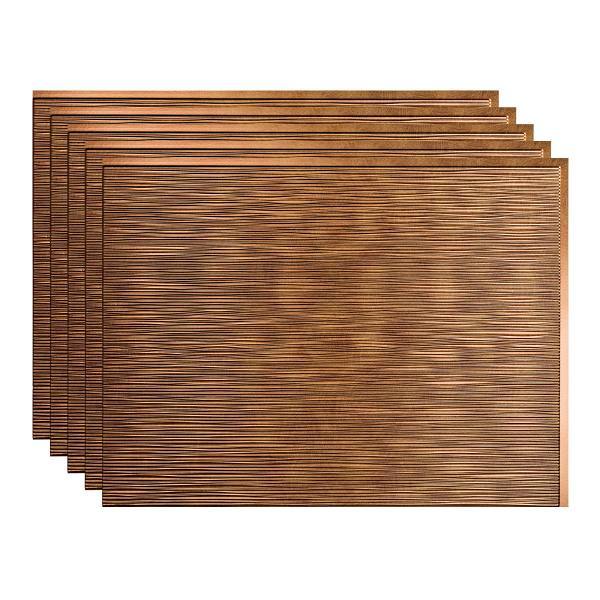 Fasade 18x24 Ripple Backsplash Panel, Antique Bronze, Package Of 5