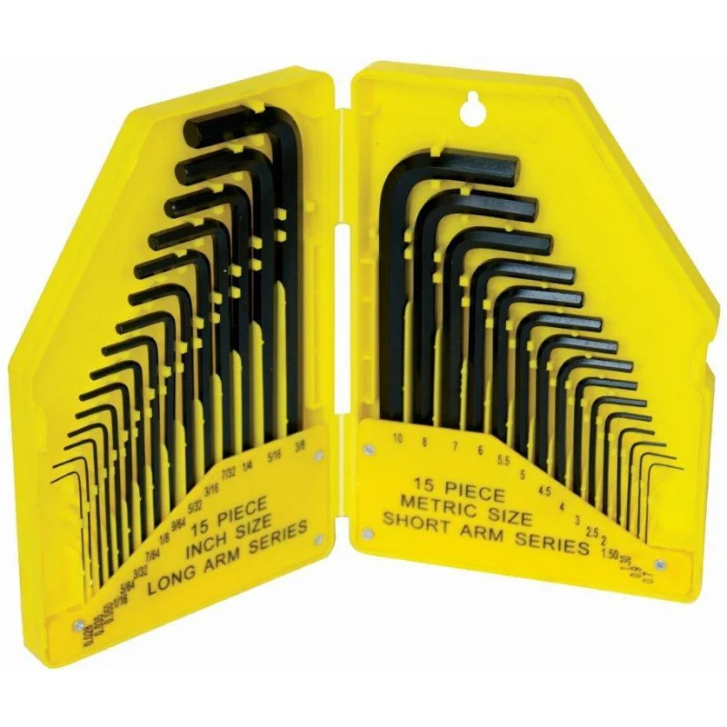 30PCE ALLEN KEY SET METRIC & IMPERIAL SIZES IN PLASTIC CASE
