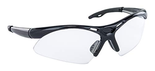 SAS Safety 540-0200 Diamondback Eyewear with Polybag, Clear Lens/Black Frame