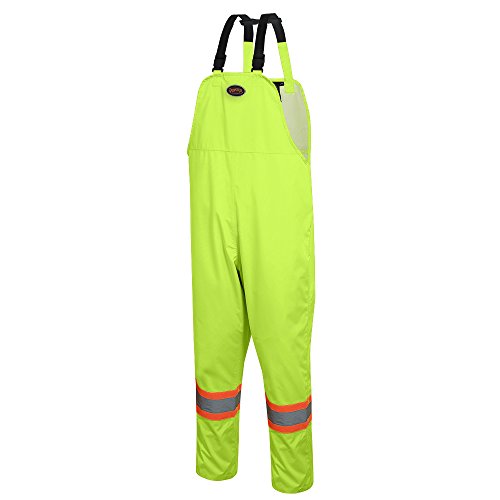 Pioneer Loose Fit Waterproof Work Bib Pants, Tear-Resistant Fully Adjustable, Men, Hi-Vis Green