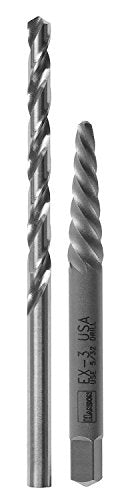 IRWIN Hanson EX-3 Spiral Extractor and 5/32" Drill Bit Set, 53703