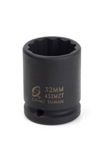 Sunex 432mzt 3/4-Inch Drive 32-Mm 12-Point Thin Wall Impact Socket