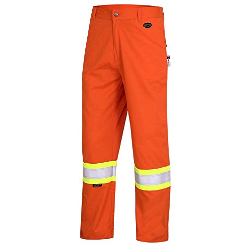 Pioneer ARC 2 Premium Cotton and Nylon Flame Resistant Work Pants, 4 Pockets, Hi Vis Reflective Stripe
