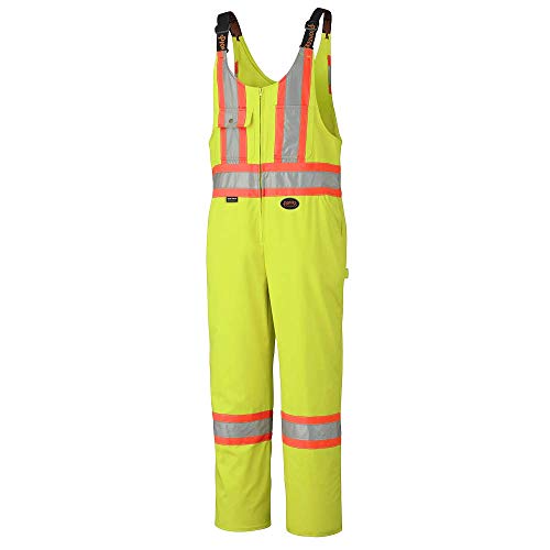 Pioneer 7-Pocket CSA High Visibility Safety Work Overall Bib Pants with Adjustable Suspenders