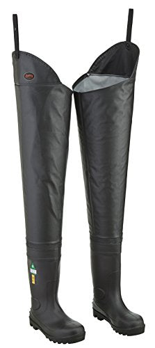 Pioneer V4720370 Heavy Duty Steel Toe Hip Wader, CSA Class 1, Black