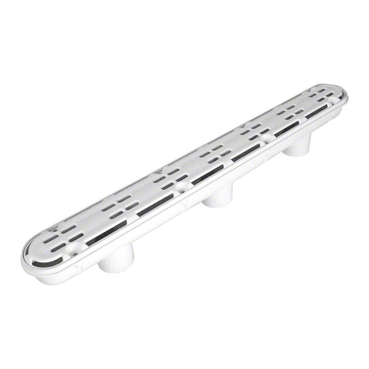 32 Inch Channel Drain Anti-Entrapment Suction Outlet Cover With PVC 3-Port Manufactured Sump - White