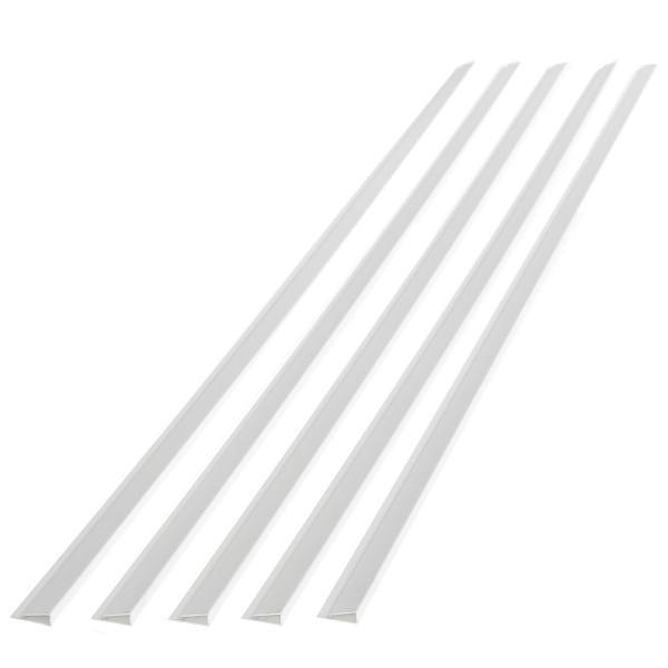 Fasade 47" Vinyl Large Profile J Trim, Matte White, Package Of 5