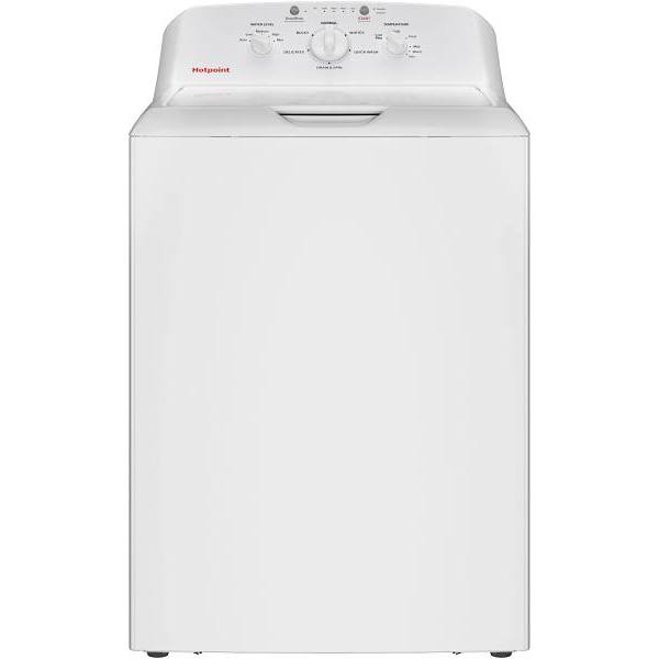 Hotpoint 27 in. 4.0 cu.ft. SmartHQ Top Load Agitator Washing Machine, Stainless Steel Basket, Water Level Control, White